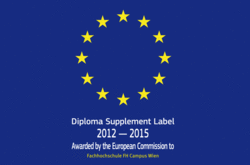 Logo Diploma Supplement auf dunkelblauem Grund mit zwölf Sternen im Kreis